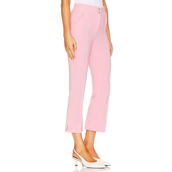 New Veronica Beard Kean Pleated Kick Flare Cropped Pant Peony Womens Size 14 - Picture 2 of 6